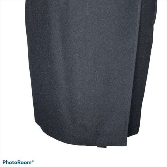 Valentino Vintage 80’s Wool Black Faux Wrap Skirt - Picture 5 of 12